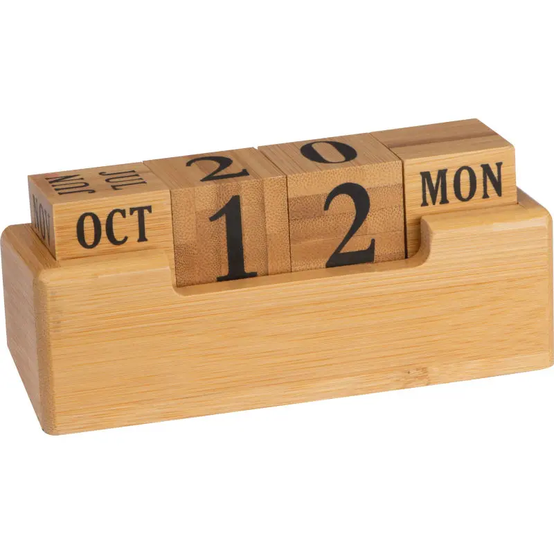 Bambus Schreibtischkalender - Beige, Öko-freundlicher Tischkalender