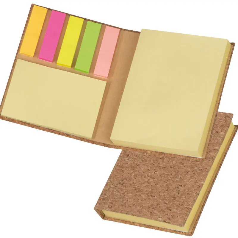 Haftnotiz- & Markerbuch mit Beige Korkumschlag, Öko-Freundlich & Stilvoll