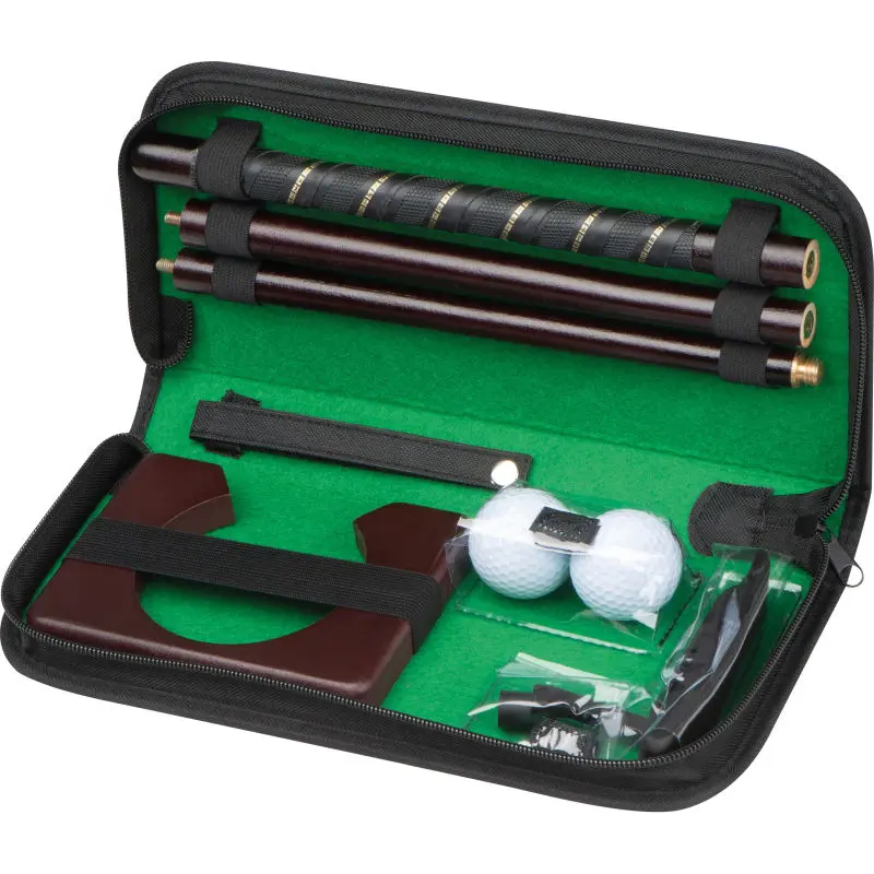 Büro-Golfset mit elegantem Holzputter in Schwarz – Perfekt für Pausen
