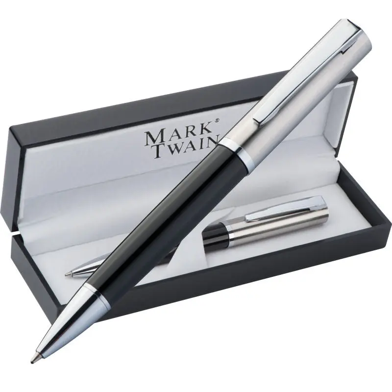 Mark Twain Kugelschreiber - Schwarz, Elegantes Schreibgerät in Geschenkbox, Stilvoll & Praktisch