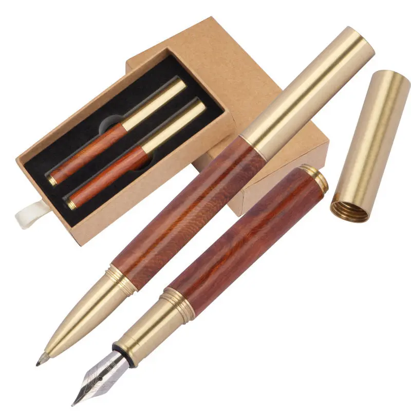 Mini Schreibset: Füllfederhalter & Rollerball in Braun