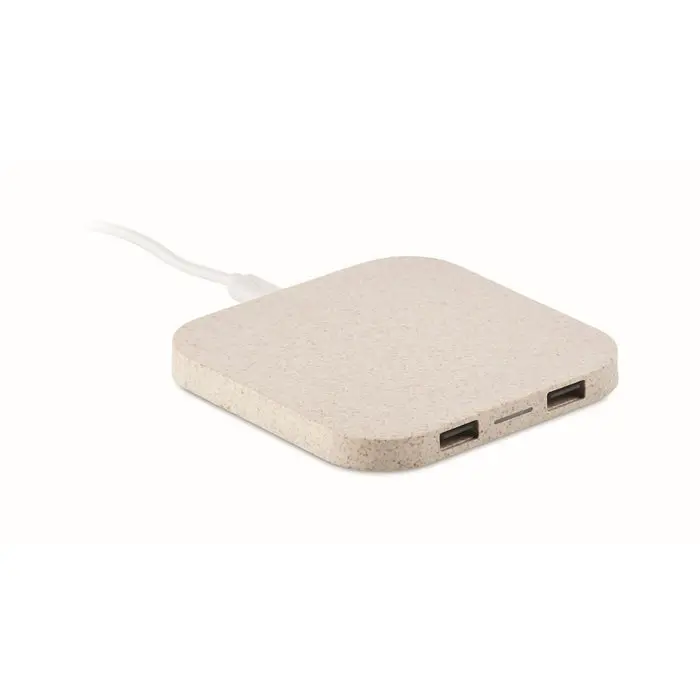 Induktive Ladestation mit USB-Hub UNIPAD+ - Beige - Kabelloses Ladegerät