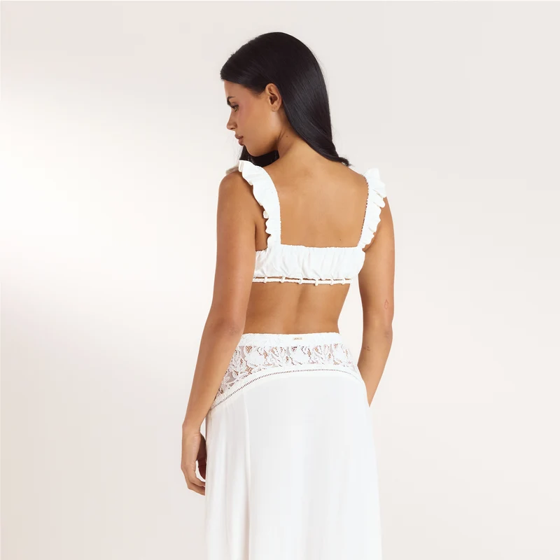 Gerüschtes Bralette - Crèmefarbe