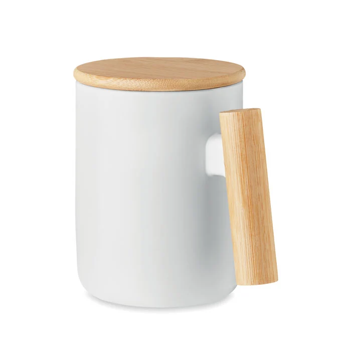 Porzellanbecher mit Deckel 380 ml