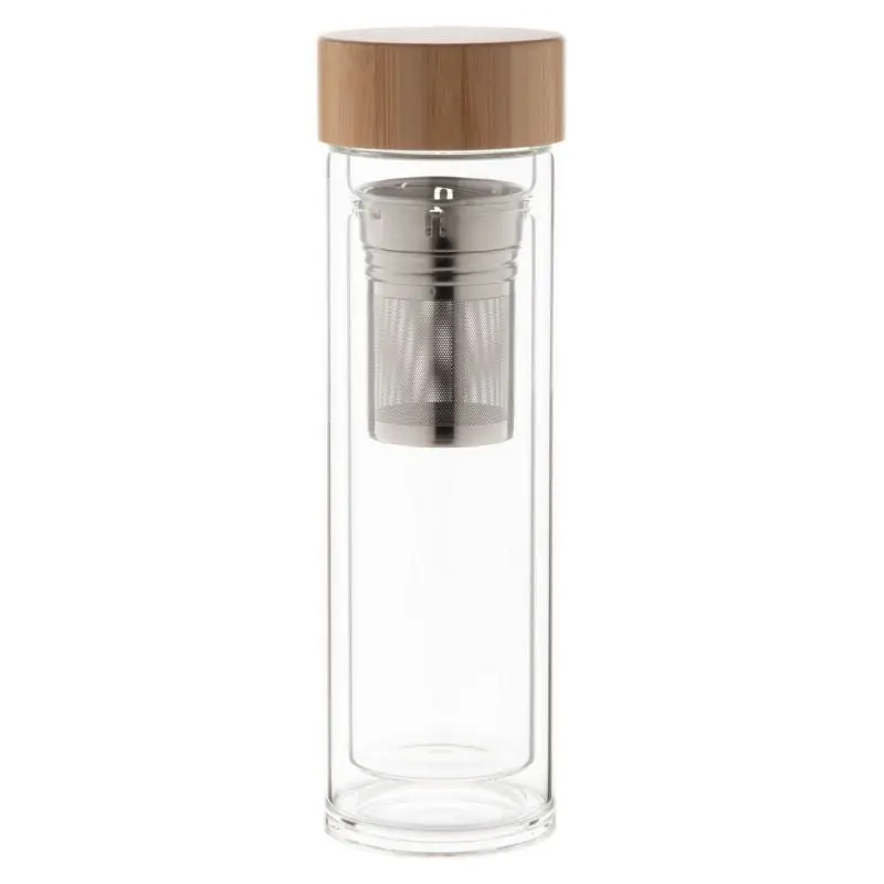 Natur Transparent Andina 420ml Glas-Thermoflasche, öko-elegant