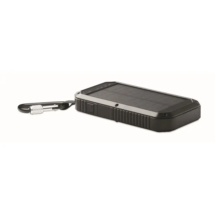 Solar Powerbank 8000 mAh POWEREIGHT - Schwarz Tragbare, Umweltfreundliche Ladestation
