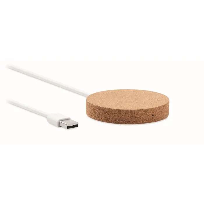 Induktive Ladestation 10W KOKE - Beige Kabelloses Ladegerät für Smartphones und Geräte