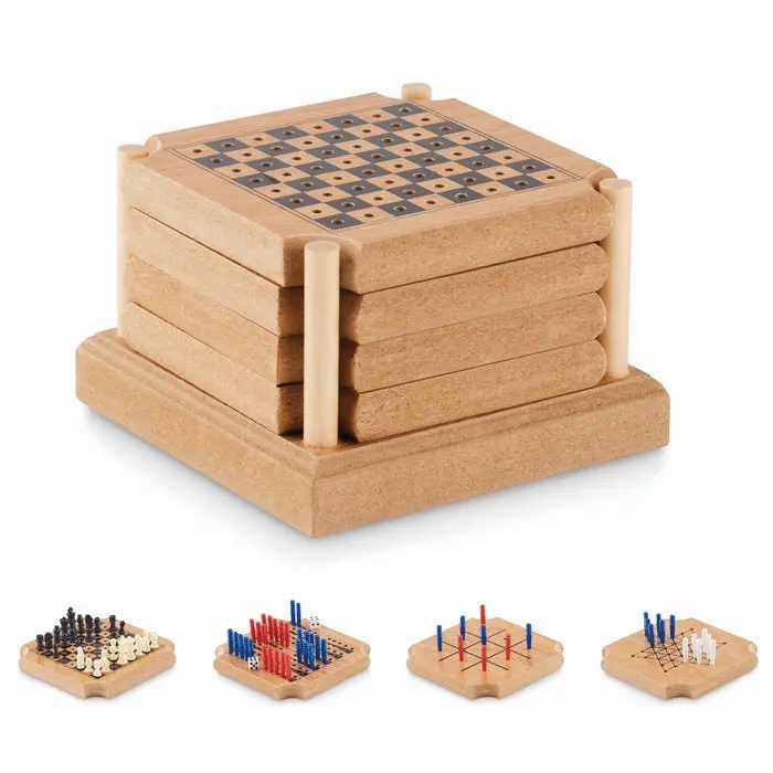 COASTGAME Spielfreudiges Untersetzer-Set aus Holz - Unterhaltung und Schutz in Einem