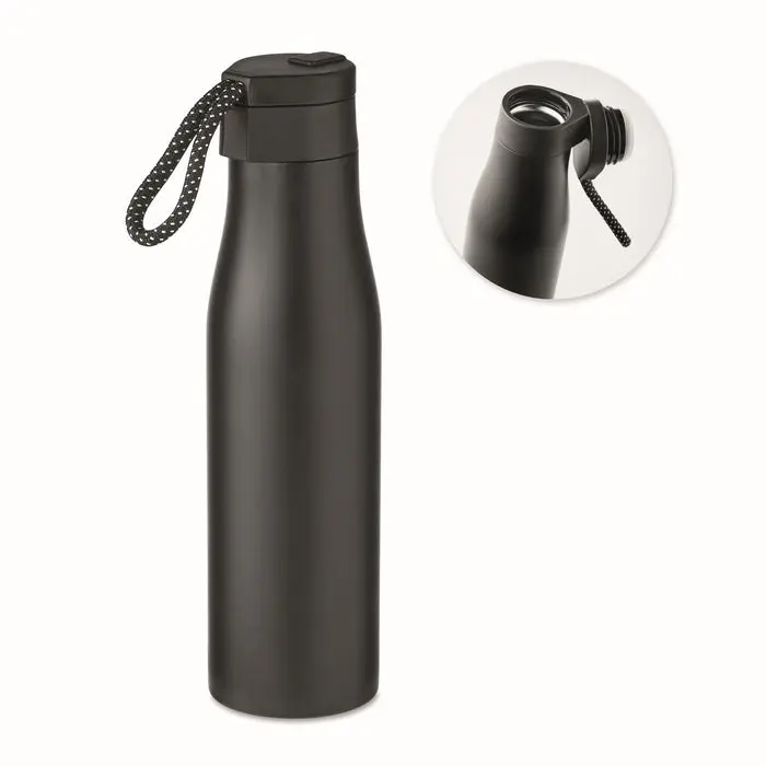 Schwarz URSUS 600ml Robuste Vakuum-Isolierflasche