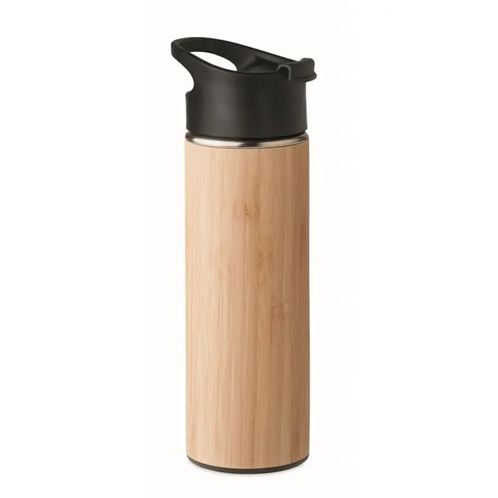 Holz NANDA 450ml Isolierflasche, ökologisch & stilvoll