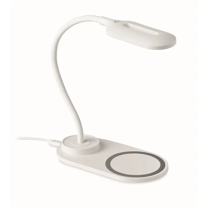 SATURN 10W Tischlampe mit integriertem Ladegerät - Elegant Weiß
