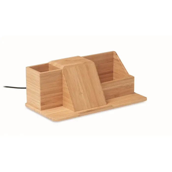 GROOVY 10W Induktiver Organizer aus Holz - Effizient & Stilvoll