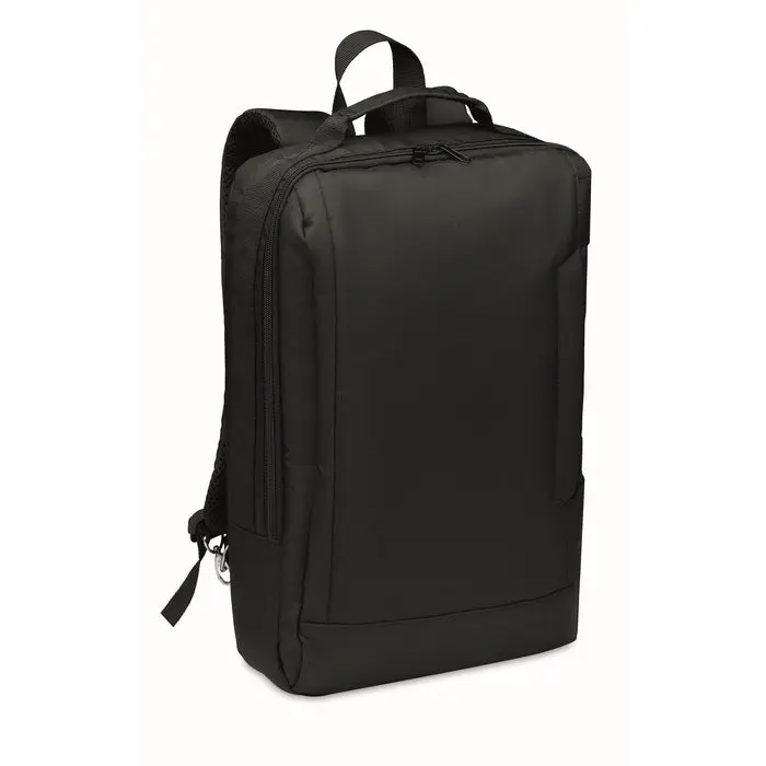 Laptop Rucksack 300D RPET SINGAPORE - Schwarz, Umweltfreundlicher & Stilvoller Rucksack