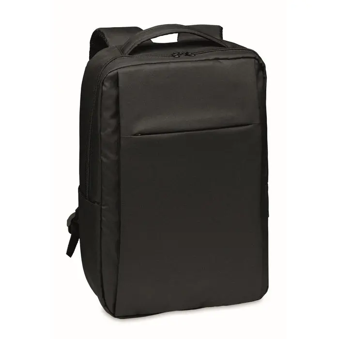 SEOUL 300D RPET Laptop-Rucksack – Langlebig & Stilvoll, Schwarz