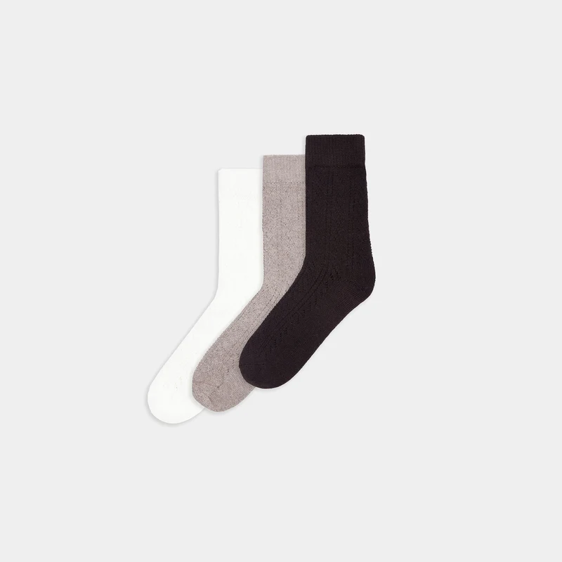 Pointelle Socken (3er-Pack) - Bunt