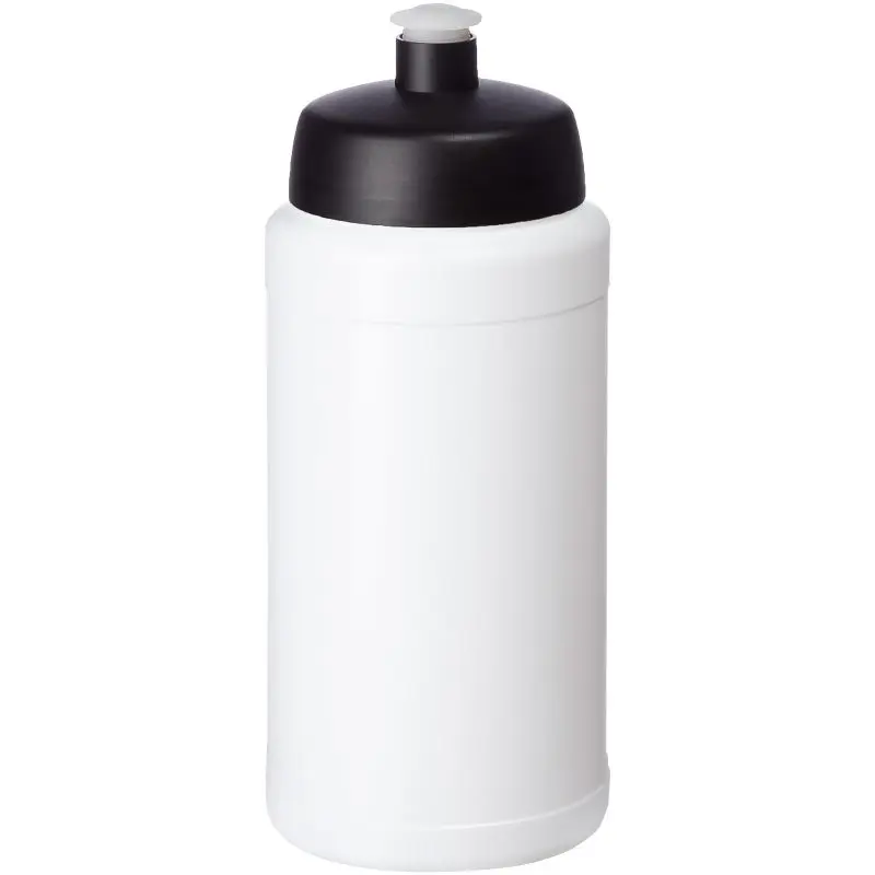 Baseline Plus Sportflasche 500 ml, Weiß-Schwarz, mit Praktischem Sportdeckel