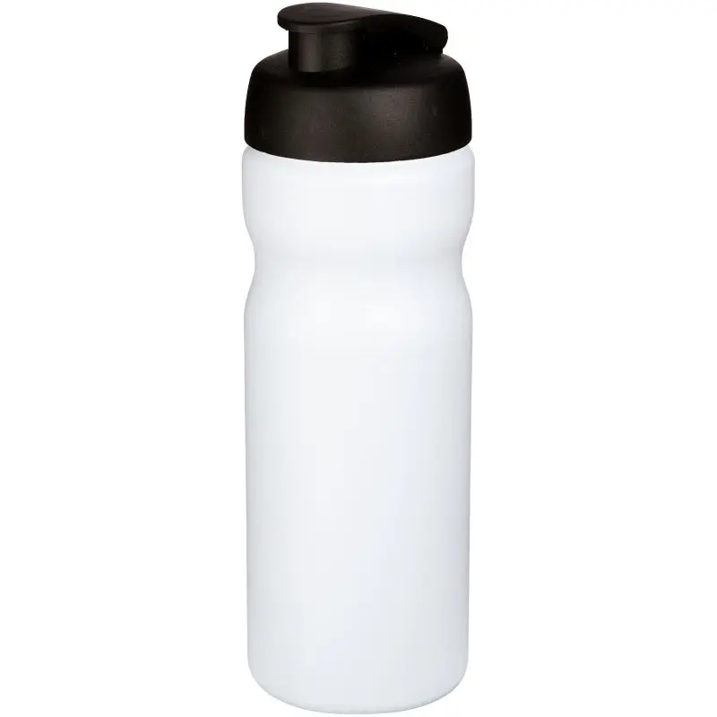 Baseline Plus 650ml Sportflasche, Klappdeckel, Weiß-Schwarz