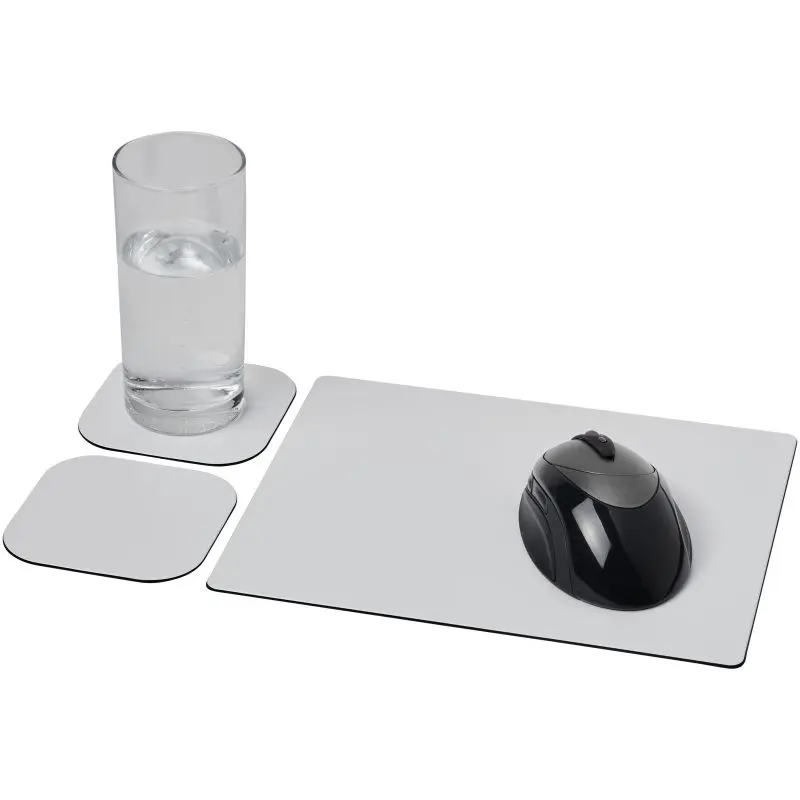 Brite-Mat Mauspad- und Untersetzer-Set 3 - Schwarz - Stilvoll, Funktional und Vielseitig