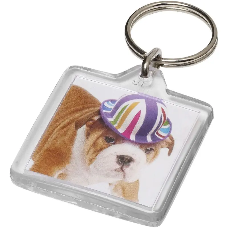 Square U1 Keychain Vial - Transparent Clear - Essential Everyday Accessory