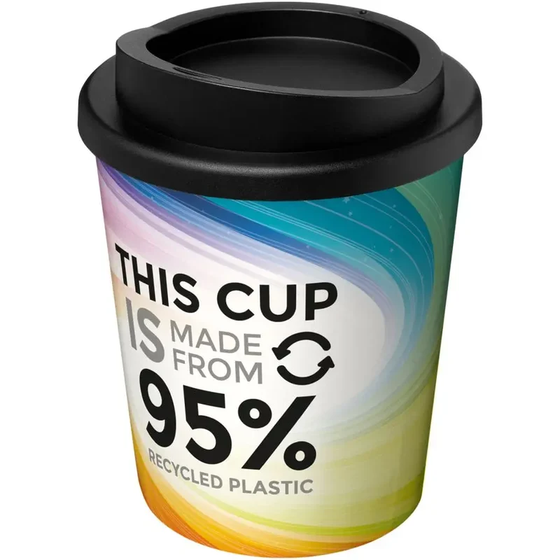 Brite-Americano Espresso Recycled 250 ml Isolierbecher – Weiß-Schwarz, Umweltfreundlich