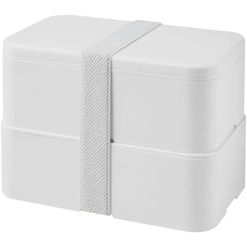 MIYO Pure Double-Lunchbox, Antimicrobial - White, Dual Compartments, Hygienic, Durable