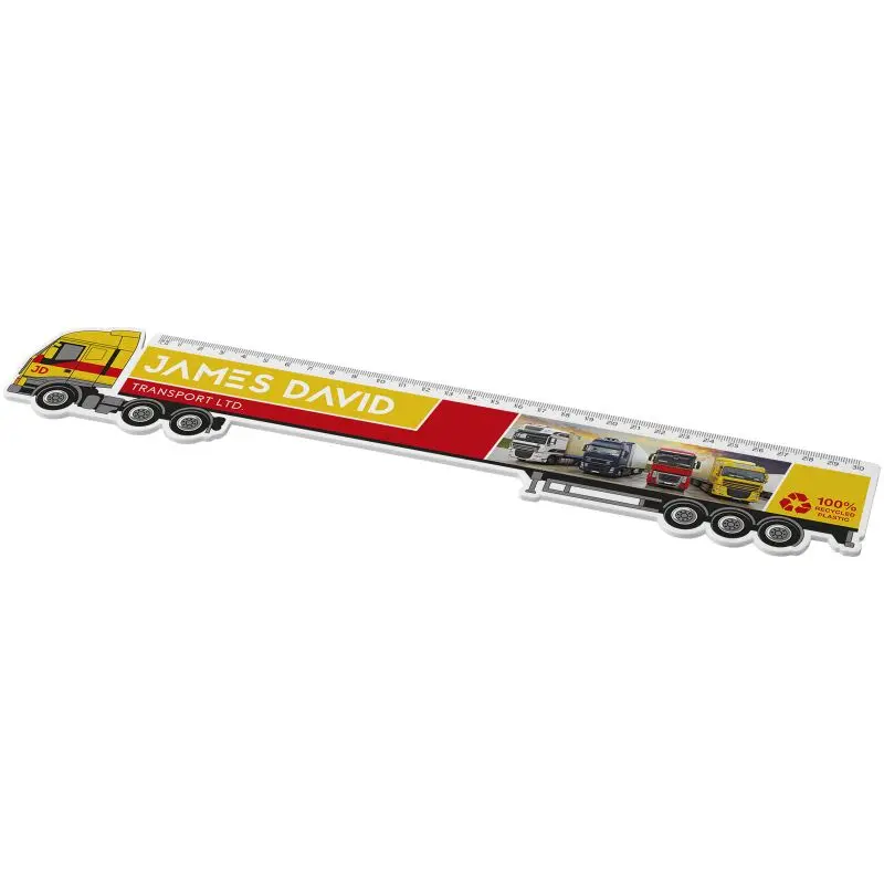 Weißes Tait 30 cm LKW-förmiges Lineal – Nachhaltig aus Recycling-Kunststoff