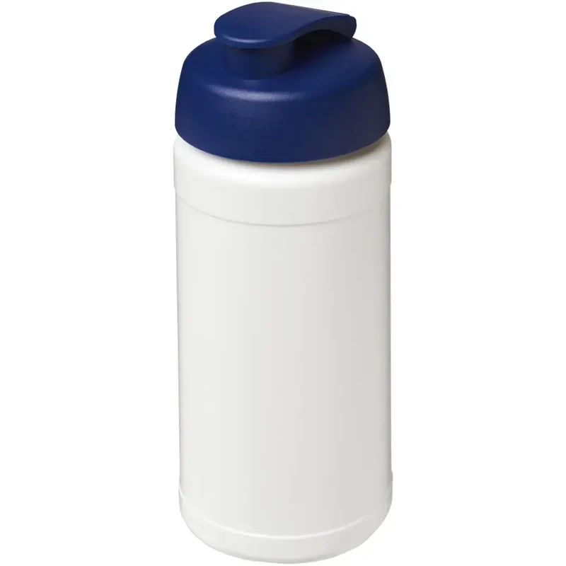 Baseline Recycelte Sportflasche in Weiß-Blau - Eco-Friendly, 500 ml