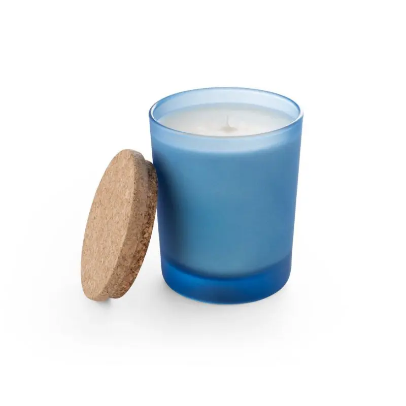 DUVAL Duftkerze in Glas mit Kork 180 g - Blau: Entspannung in stilvollem Design