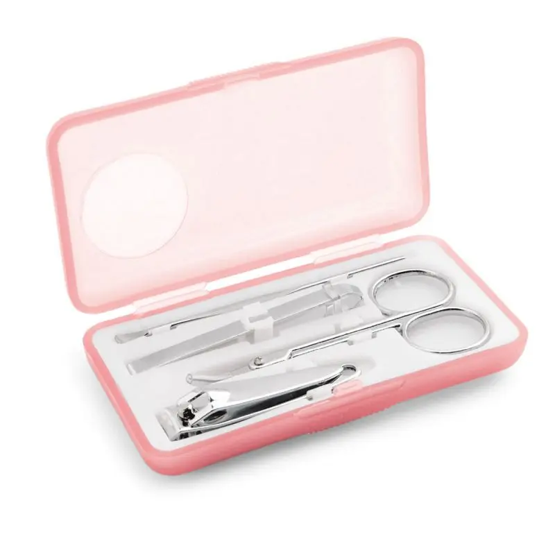 NADIA Pflegeset für Nägel, 4-teiliges Maniküre-Kit, Farbe Hellrosa