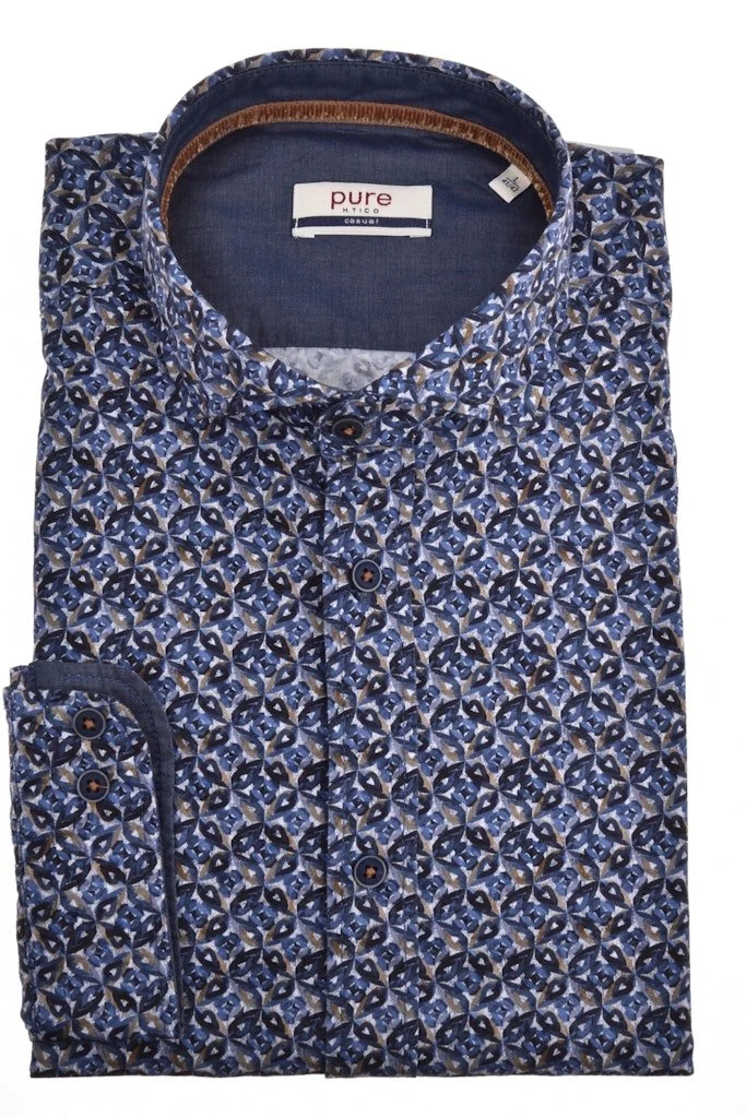 Hatico Langarm FreizeitHemd blau