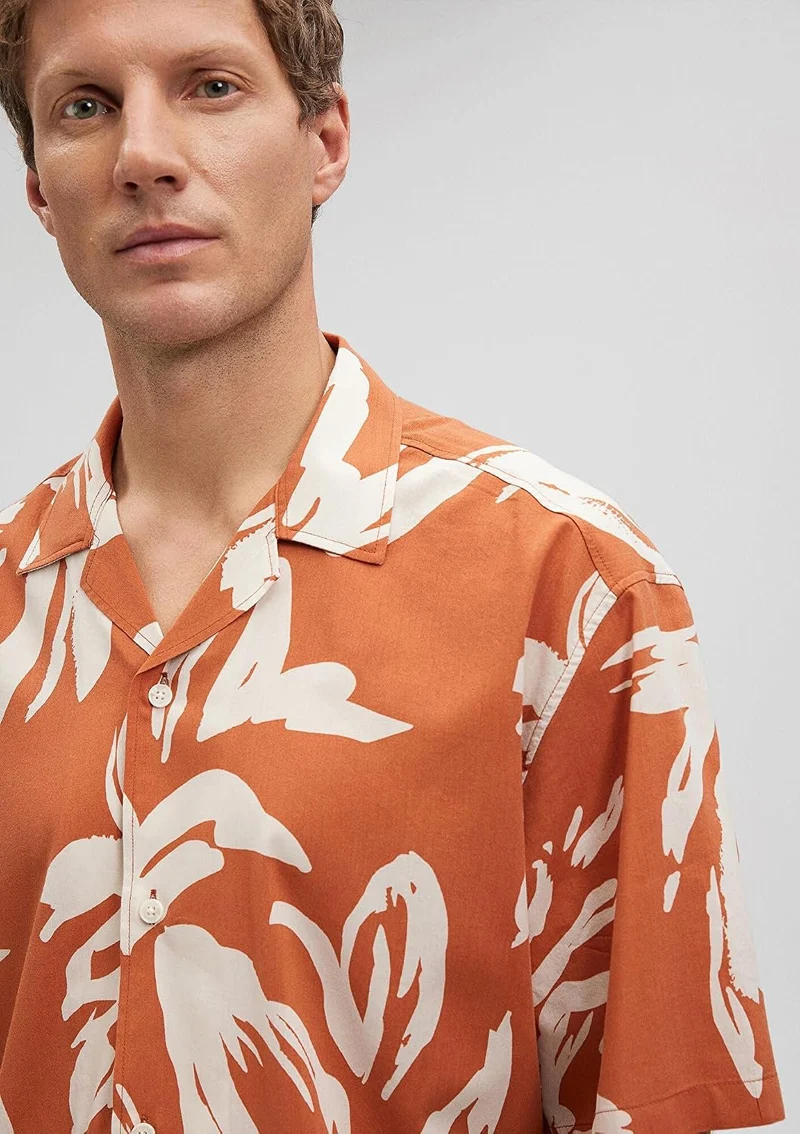 Mavi Kurzarm FreizeitHemd Orange
