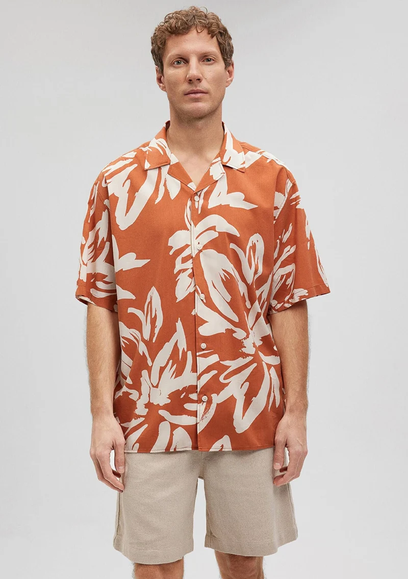 Mavi Kurzarm FreizeitHemd Orange