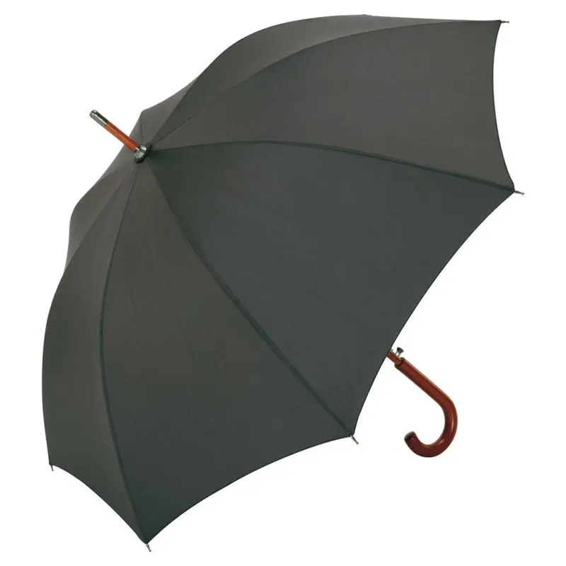 AC-Holz-Stockschirm - Anthrazit, Eleganter und Robuster Wetterschutz