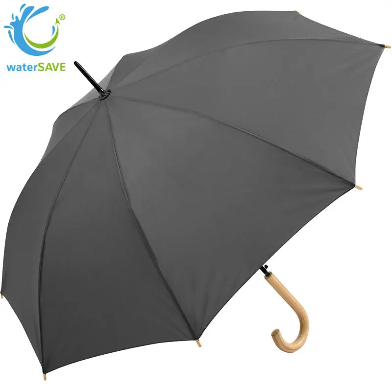 Nachhaltiger AC-Stockschirm ÖkoBrella mit waterSAVE Bezug - Grau, Windfest & Umweltfreundlich