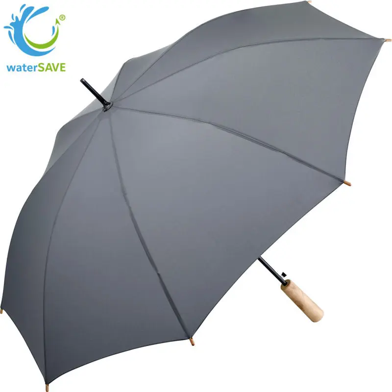Nachhaltiger AC-Stockschirm ÖkoBrella mit waterSAVE Bezug - Grau, Windfest & Stilvoll