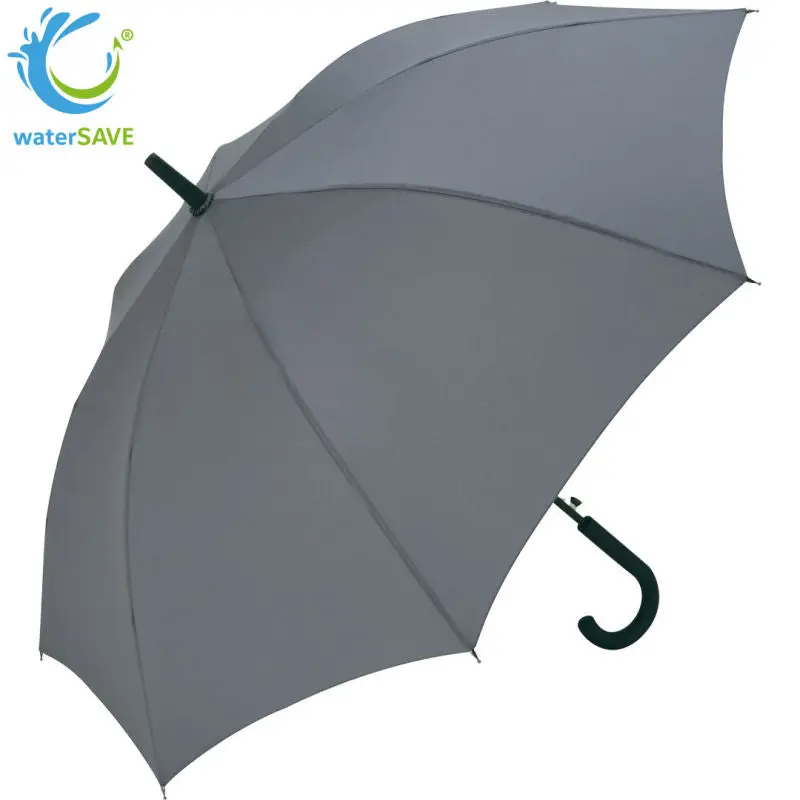 Eleganter AC-Stockschirm FARE-Collection mit waterSAVE Bezug in Grau - Windfest & Umweltfreundlich