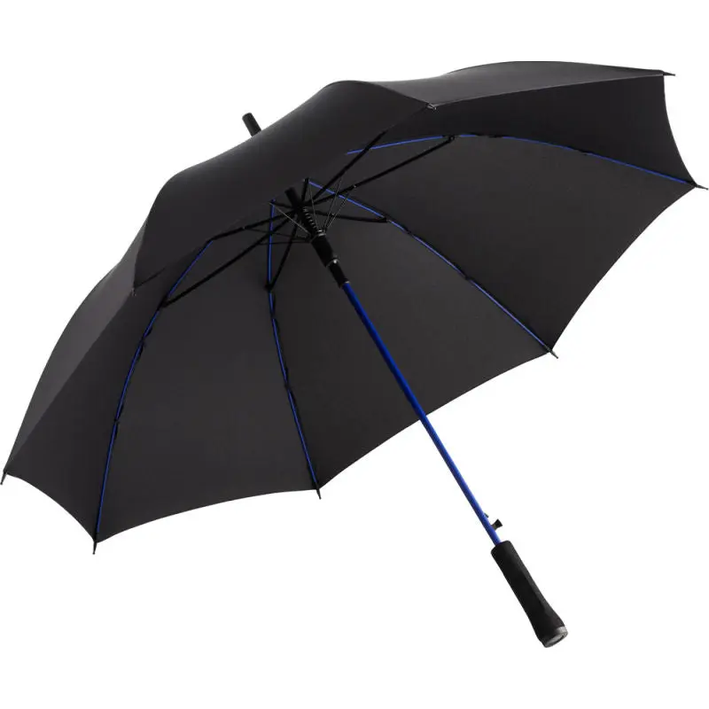 AC-Stockschirm Colorline - Schwarz-Euroblau, stilvoller Regenschutz mit Farbakzenten für modischen Auftritt