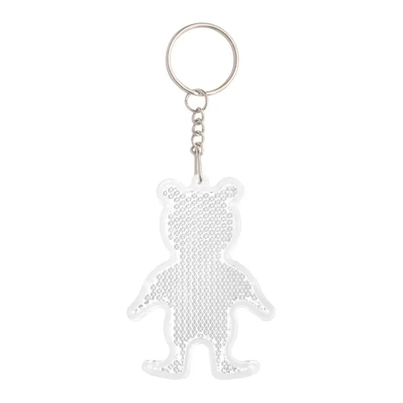 Sicherheitsbewusster Safebear Reflektoranhänger in Weiß - Leuchtender Sicherheitsanhänger
