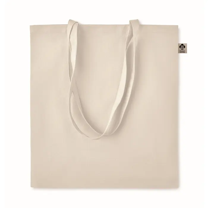 ZIMDE Organic-Cotton Einkaufstasche, Beige, Öko & Stilvoll