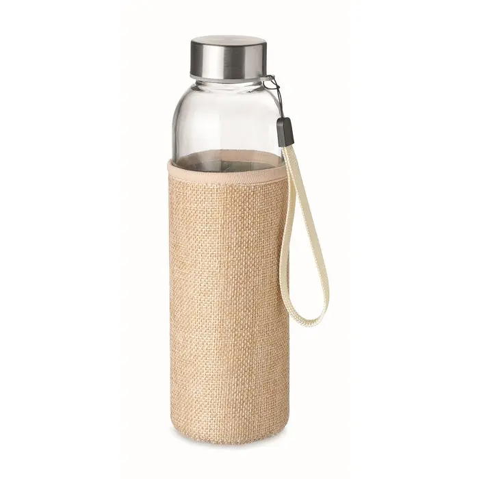 UTAH TOUCH Glasflasche 500ml in Beige - Eleganz trifft Funktionalität