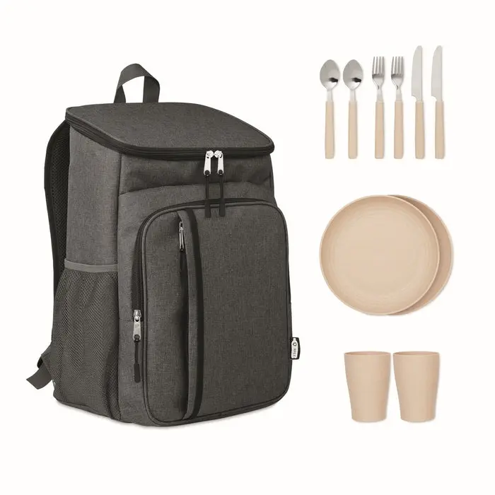 MONTECOOL Schwarzer Picknickrucksack 600D RPET - Nachhaltig & Stilvoll