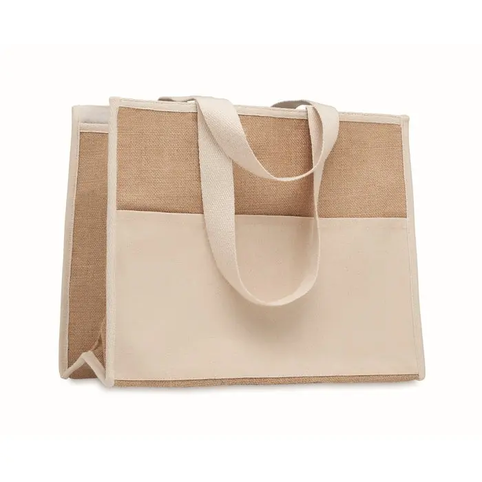 Beige Jute-Canvas Einkaufstasche CAMPO DE GELI