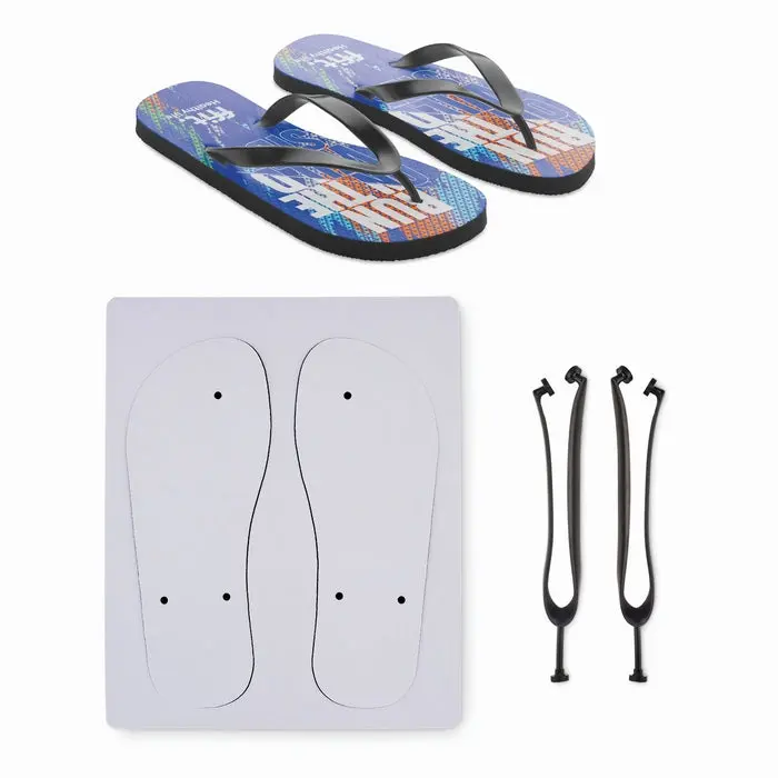 DO MEL Sublimations-Zehensandalen in Schwarz – Anpassbar & Modern
