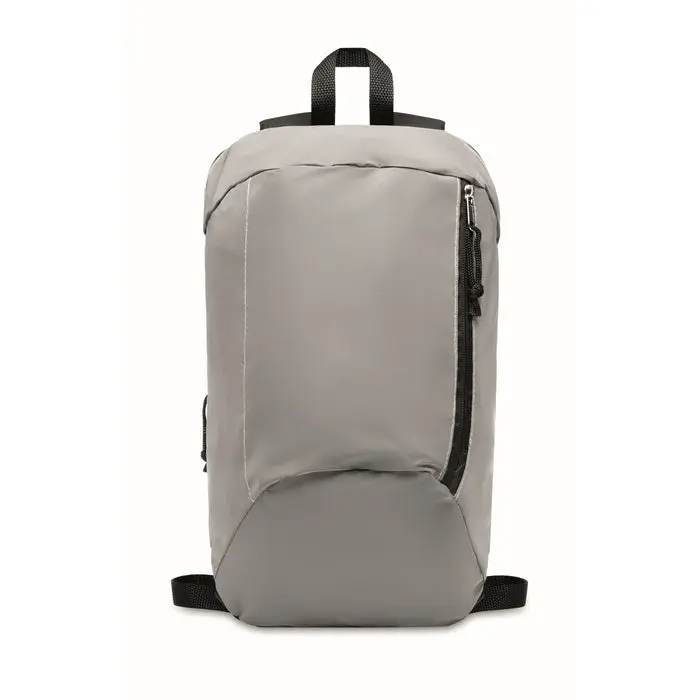 VISIBACK Reflektierender Rucksack 600D in Mattsilber – Sicher und Trendig