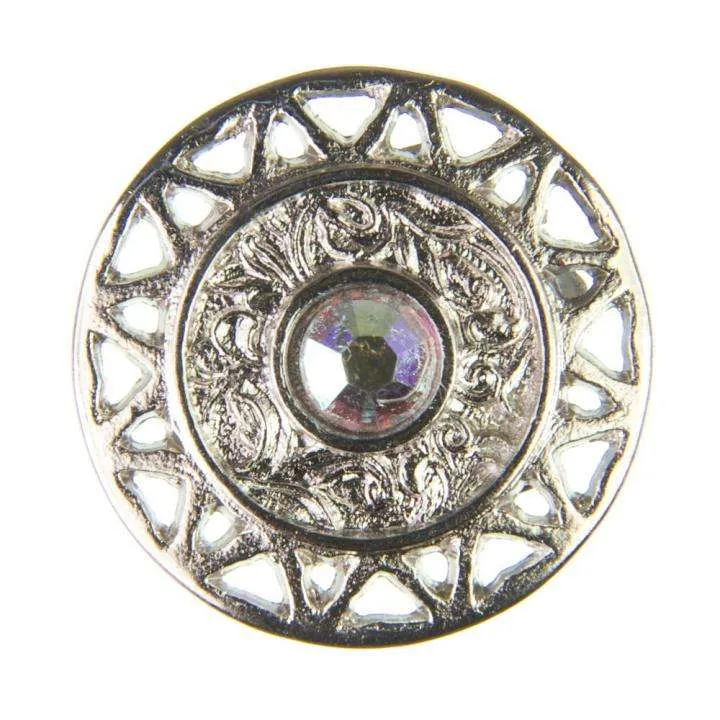 Trachten Metallknopf Silber mit Swarovski® Kristallen veredelt – ST-12-S Multicolor