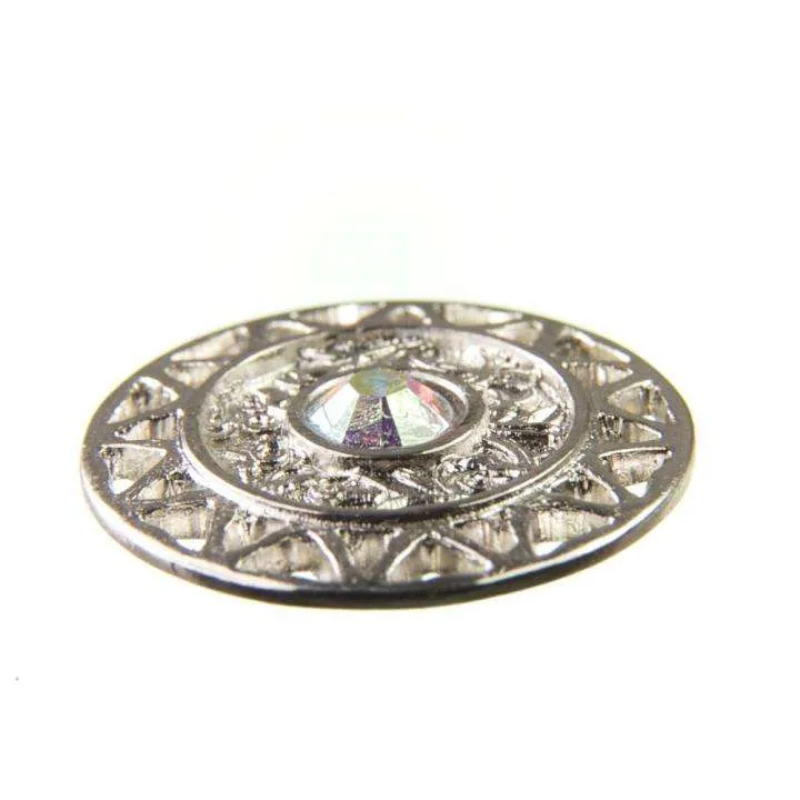 Trachten Metallknopf Silber mit Swarovski® Kristallen veredelt – ST-12-S Multicolor