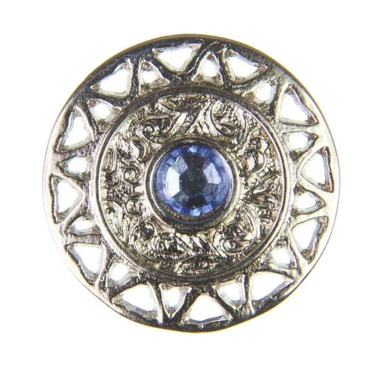 Trachten Metallknopf Silber mit Swarovski® Kristallen veredelt – ST-12-S Light Sapphire