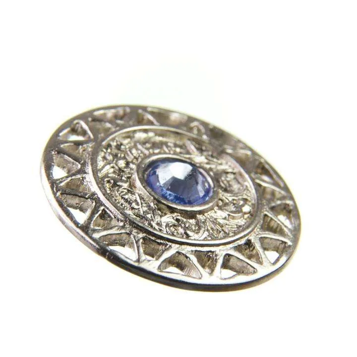 Trachten Metallknopf Silber mit Swarovski® Kristallen veredelt – ST-12-S Light Sapphire