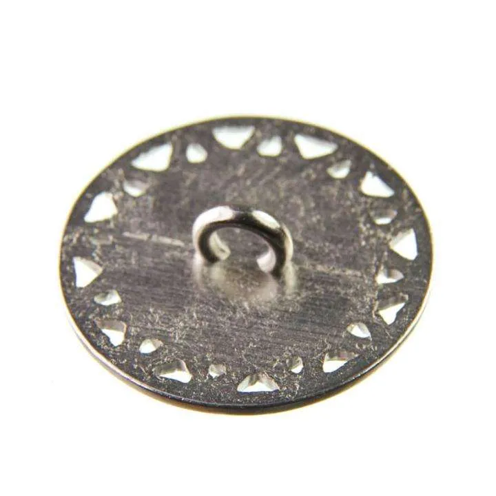 Trachten Metallknopf Silber mit Swarovski® Kristallen veredelt – ST-12-S Crystal