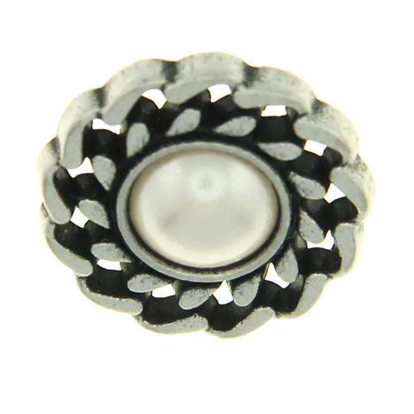 Trachtenknopf Perle Creme mit Swarovski® Perle ST-21AS Altsilber